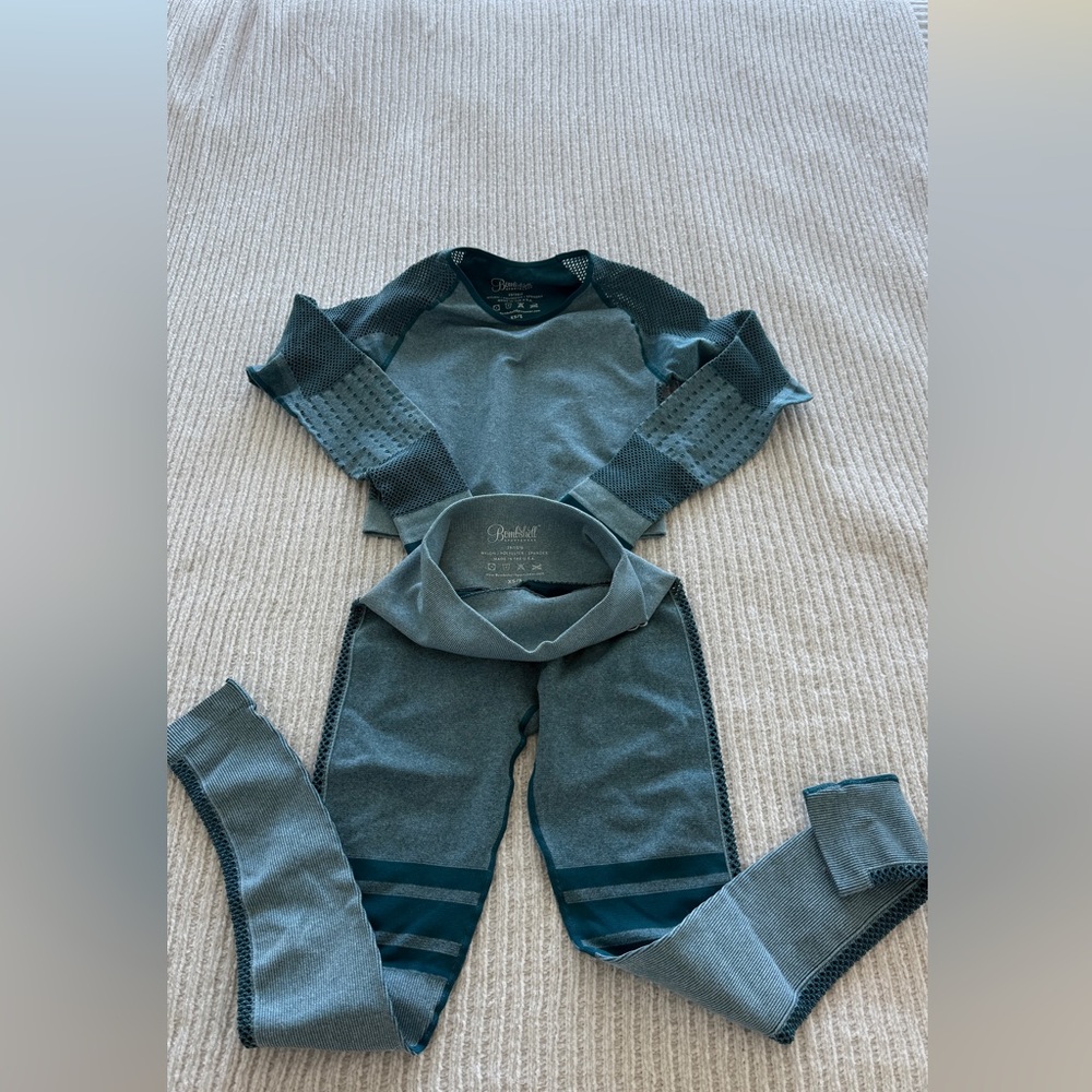 Bombshell Sportswear Teal Shorts Set